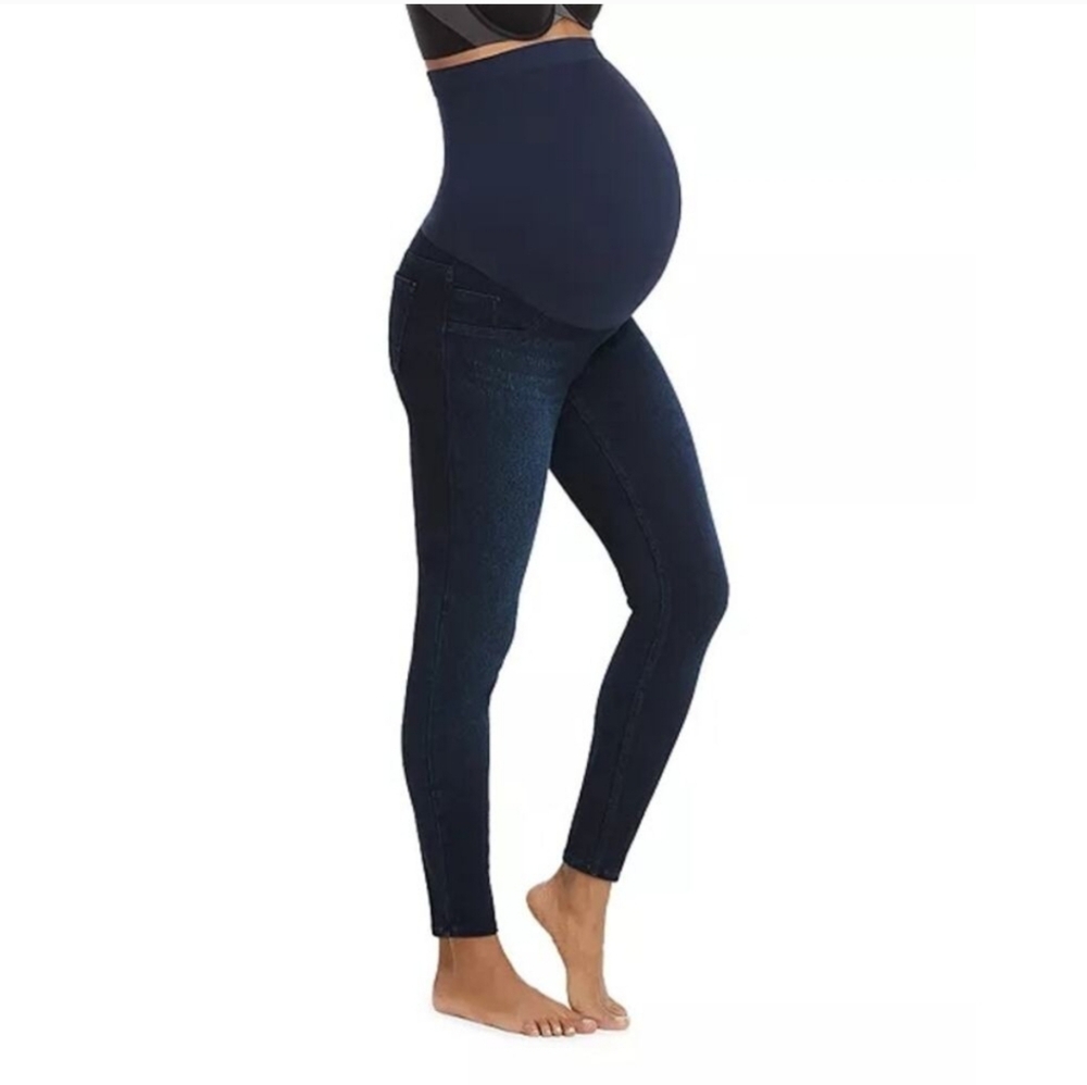 SPANX Maternity Mama Jean-Ish Ankle Jeggings In Twilight Rinse Size Large